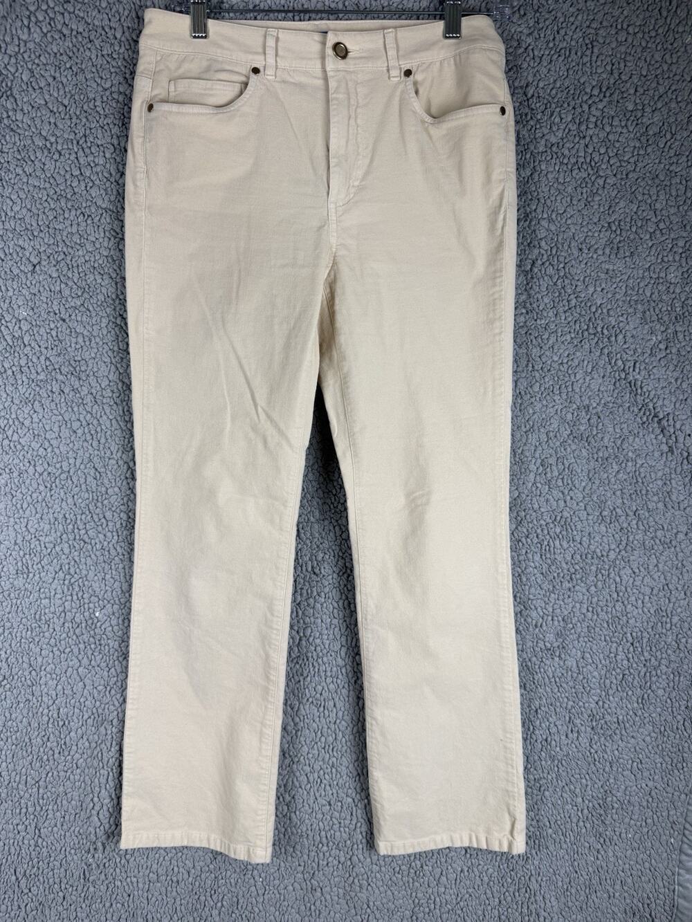 J. McLaughlin Ivory Velvet Pants Size 4 Straight Stretch Luxe Designer Classic